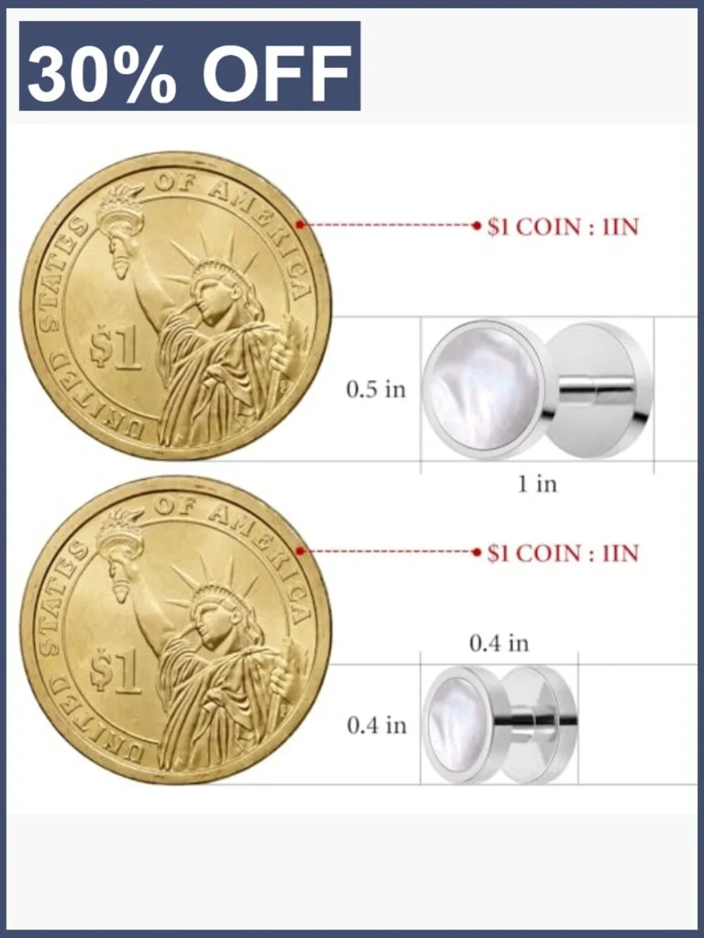 Reversible Mother of Pearl Cufflinks & Shirt Stud Set - Wedding Groomsmen Gift